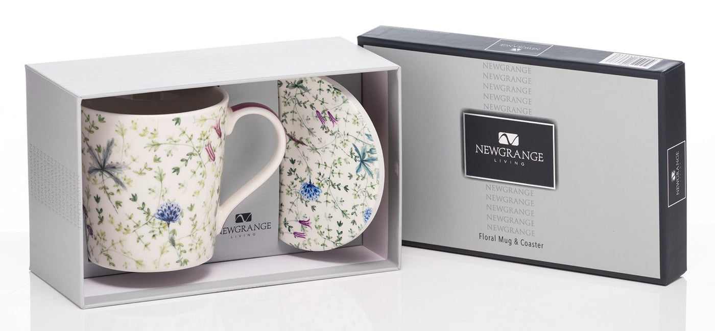 Newgrange Living Bone China Mug & Coaster - Floral