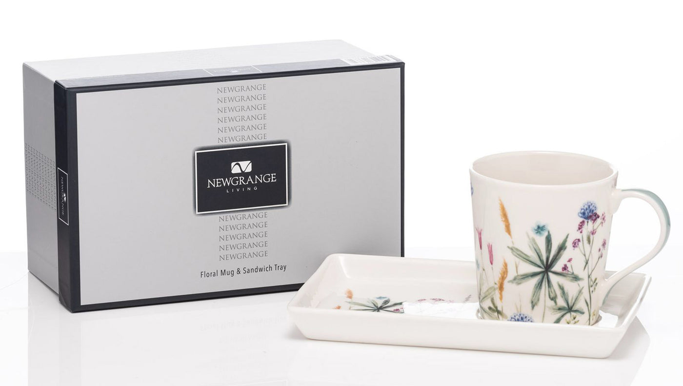 Newgrange Living Bone China Mug & Snack Tray - Floral