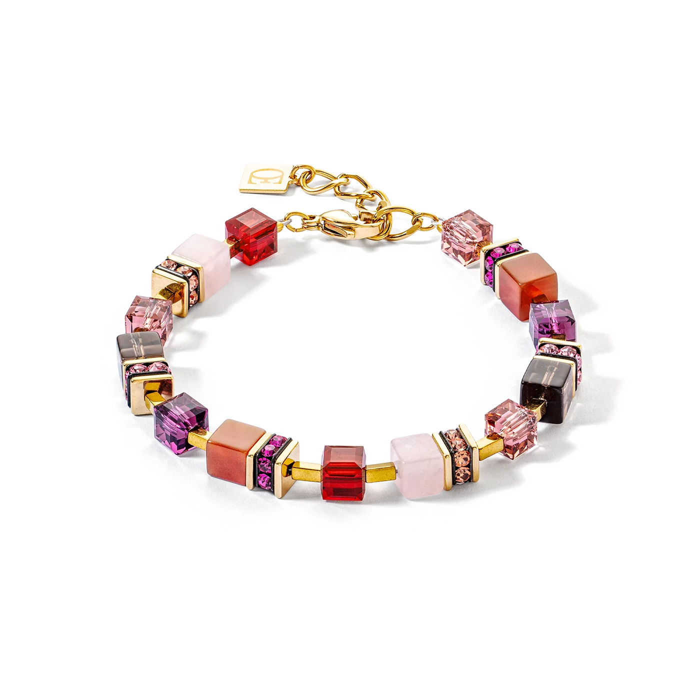 Coeur De Lion - GeoCUBE® - Precious Statement Gold-Red Bracelet