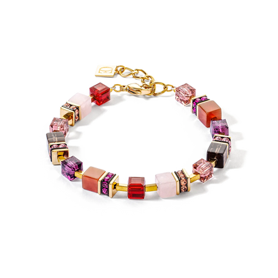 Coeur De Lion - GeoCUBE® - Precious Statement Gold-Red Bracelet