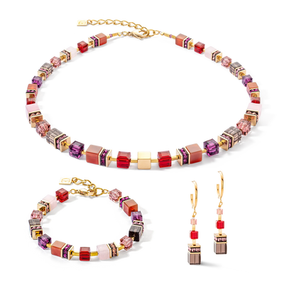 Coeur De Lion - GeoCUBE® - Precious Statement Gold-Red Bracelet