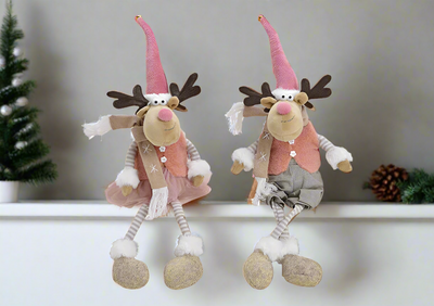 Christmas Shelf Sitter - Pink Moose 2 assorted