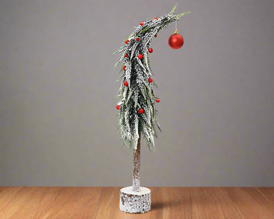 Christmas Ornament - Snowy Red Baubles Tablepiece Collection