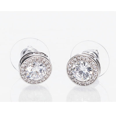 Newgrange Earrings - White Stone & Diamanté