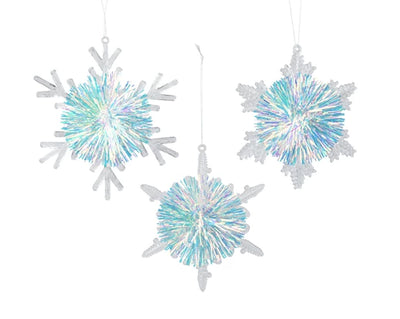 Lametta Snowflake Pompom Decoration