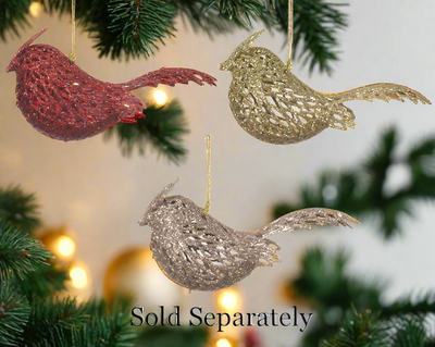 Christmas Bird - Glitter Christmas Tree Decoration