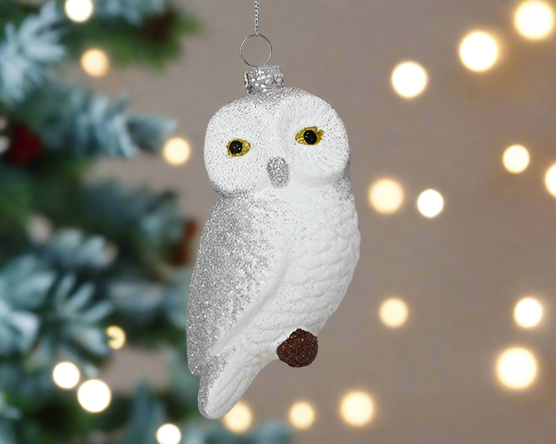 Christmas Tree Hanging Decoration - Glitter Owl