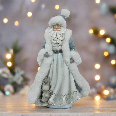 Christmas Figurine - Secret Christmas Frost Blue Santa Claus