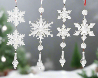 Snowflake Clear with Ice Drops Decoration