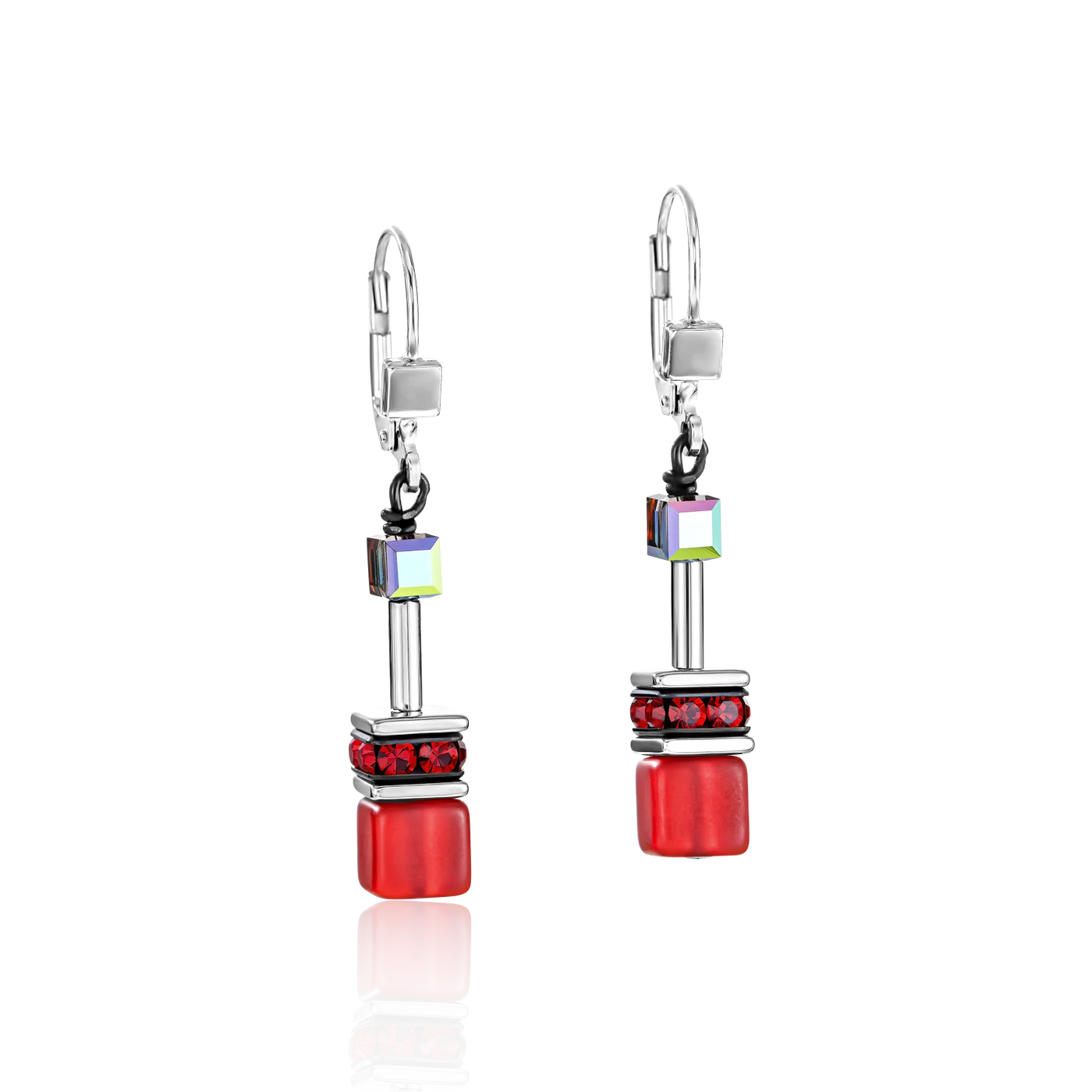 Coeur De Lion - GeoCUBE® Iconic - Red Earrings