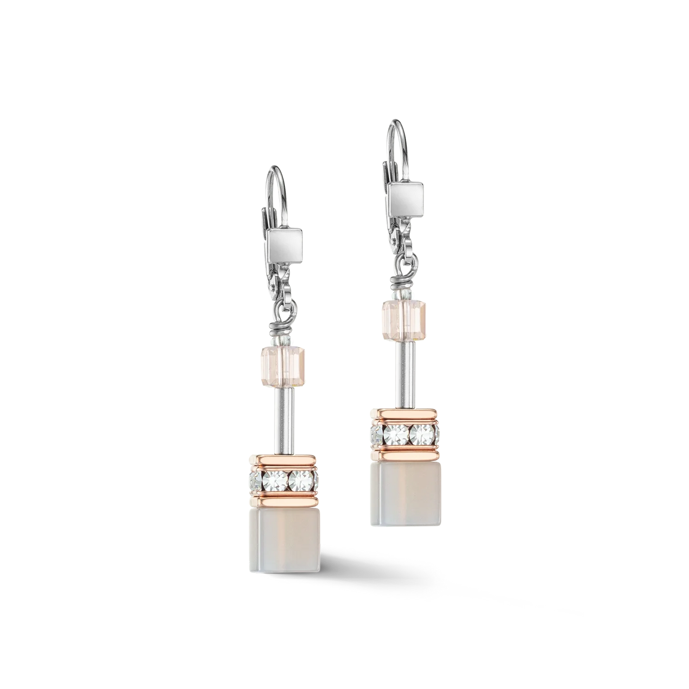 Coeur de Lion - GeoCUBE® Iconic Precious - Rose Gold-Peach Earrings