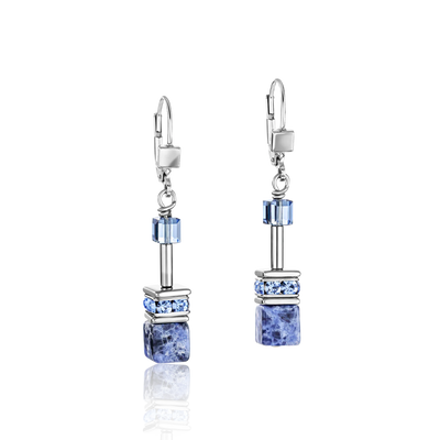 Coeur De Lion - GeoCUBE® - Sodalite & Haematite Blue Earrings