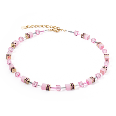 Coeur De Lion - GeoCUBE® Iconic - Mono Gold Pink Necklace