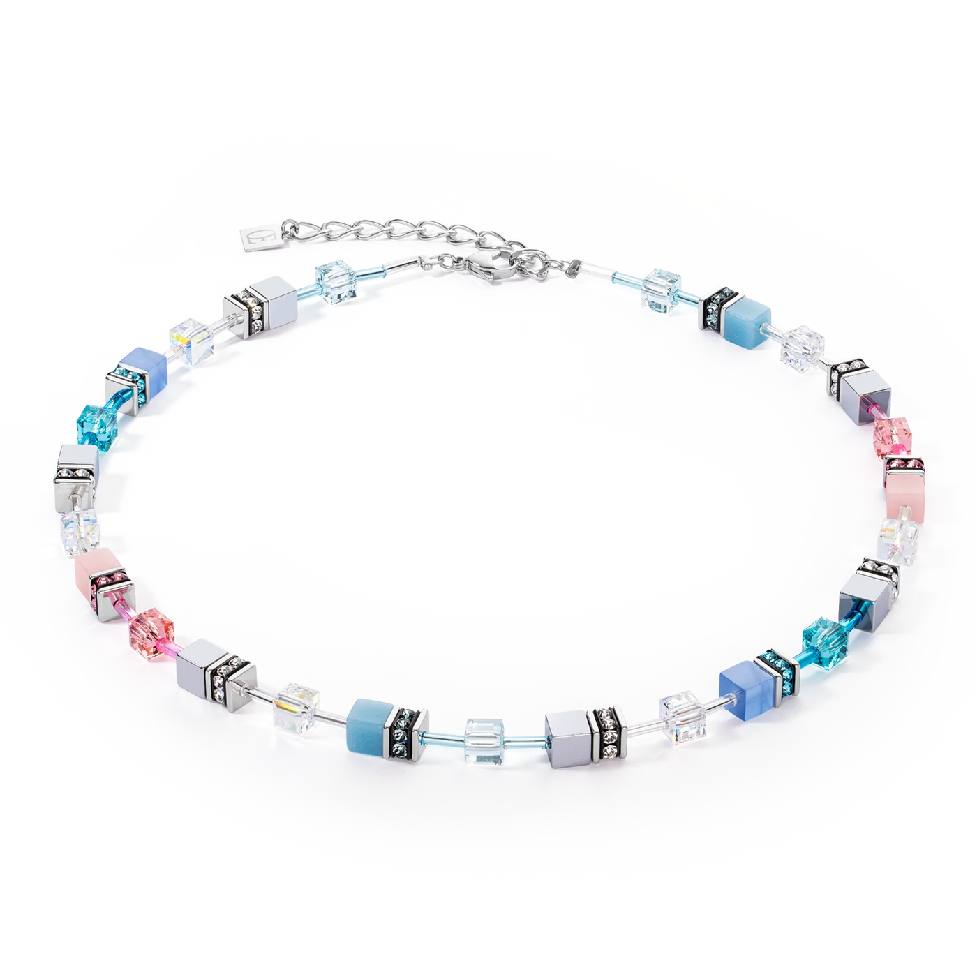 Coeur De Lion - GeoCUBE® Iconic - Blue Pink Necklace