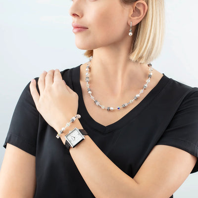 Coeur De Lion - GeoCUBE® Iconic - Pearl Mix Silver/White Necklace