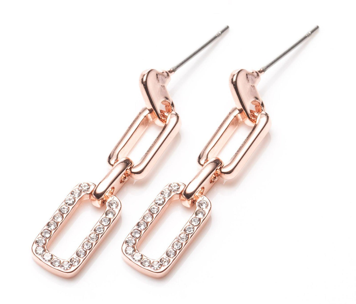 Newgrange Earrings -  Diamond Square, Rose Gold/Silver Plated