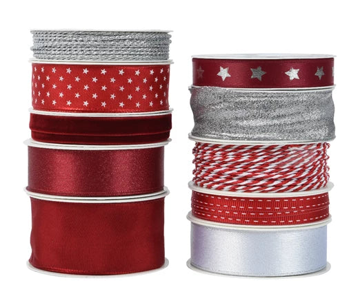 Christmas Ribbon - 10 Assorted Designs