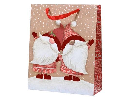 Paper Gift Bag - Santa Gnomes