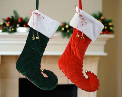 Christmas Stocking - Vintage  Red/Green