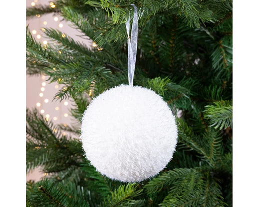 Christmas Tree Hanging Decoration - White Ice Bauble