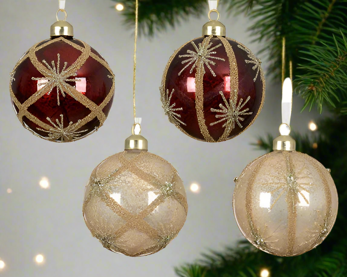 Glass Christmas Tree Hanging Decoration - Vinatge Bauble **CLICK & COLLECT ONLY**