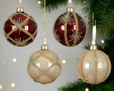 Glass Christmas Tree Hanging Decoration - Vinatge Bauble **CLICK & COLLECT ONLY**
