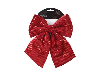 Christmas Bow - Red/ Dark Red Sequin