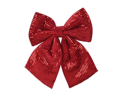 Christmas Bow - Red/ Dark Red Sequin