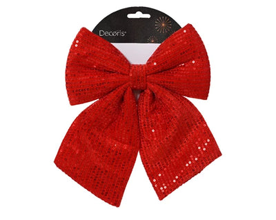 Christmas Bow - Red/ Dark Red Sequin