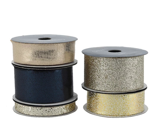 Christmas Ribbon - Navy & Gold Collection