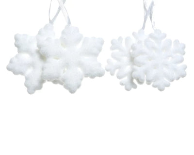 Foam White Snowflake Decoration - Set of 2