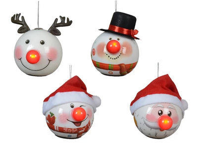 LED Christmas Bauble Decoration - Snowman/ Santa Claus/ Reindeer