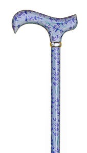 Classic Canes - Ladies Adjustable Derby Walking Stick - Oak Leaves/Lavender