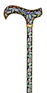 Classic Canes - Ladies Adjustable Derby Walking Stick - Oak Leaves/Lavender