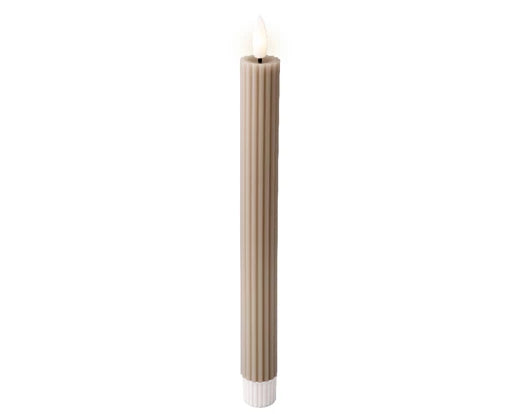 Ridged Wax LED Dinner Candle - Set of 2