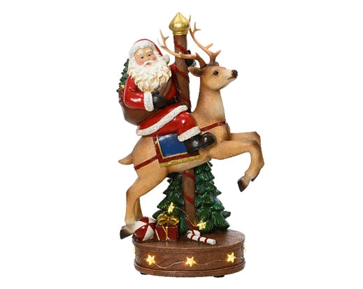 Santa & Reindeer LED Figurine