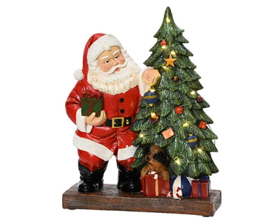 Santa & Christmas Tree LED Figurine