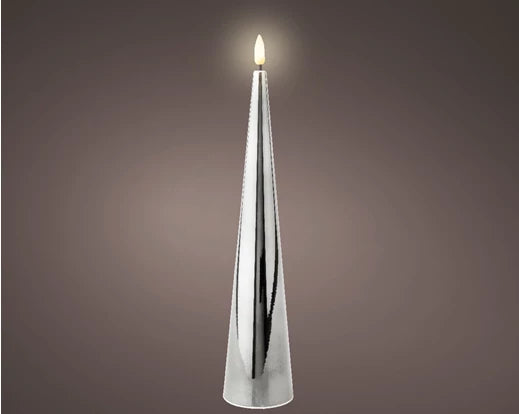 Silver LED Wick Dinner Candle