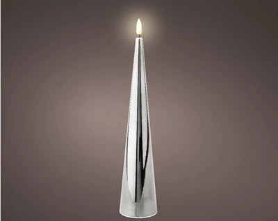 Silver LED Wick Dinner Candle