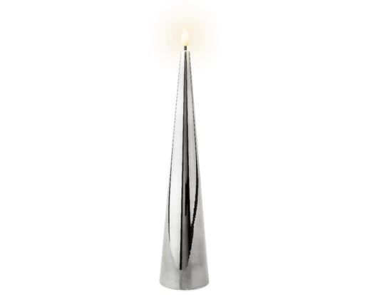 Silver LED Wick Dinner Candle