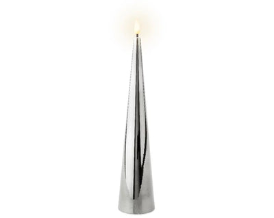 Silver LED Wick Dinner Candle