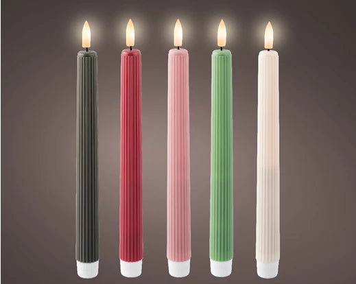 Ridged Wax LED Dinner Candle