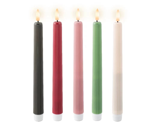 Ridged Wax LED Dinner Candle