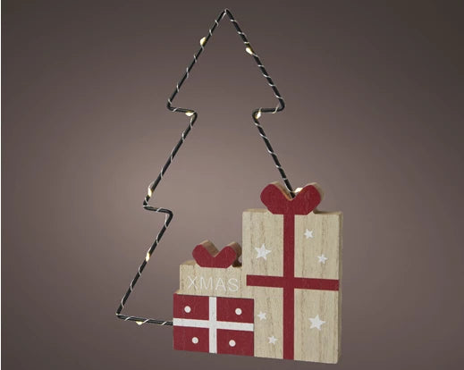 LED Metal Frame Light - Tree with Presents