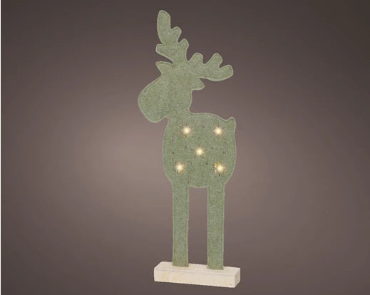 Christmas LED Collection - Green Felt Reindeer