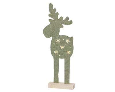 Christmas LED Collection - Green Felt Reindeer