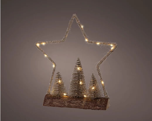 Christmas LED Collection - Christmas Tree/Star Woodland Log