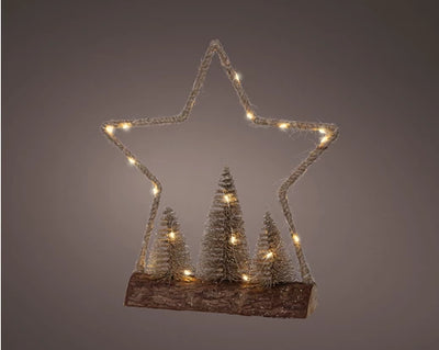 Christmas LED Collection - Christmas Tree/Star Woodland Log