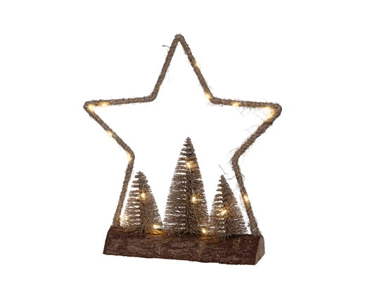 Christmas LED Collection - Christmas Tree/Star Woodland Log