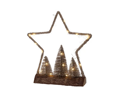 Christmas LED Collection - Christmas Tree/Star Woodland Log